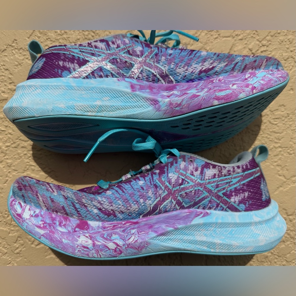 Asics Gel Noosa Tri 16 Bold Magenta Marbled Running Shies Women Size 8 Clean - Picture 12 of 14